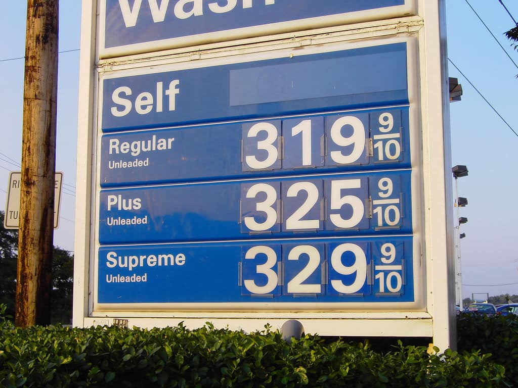 photo of sign with gas prices