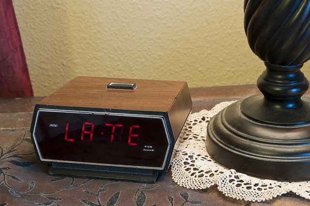 clock that shows LATE