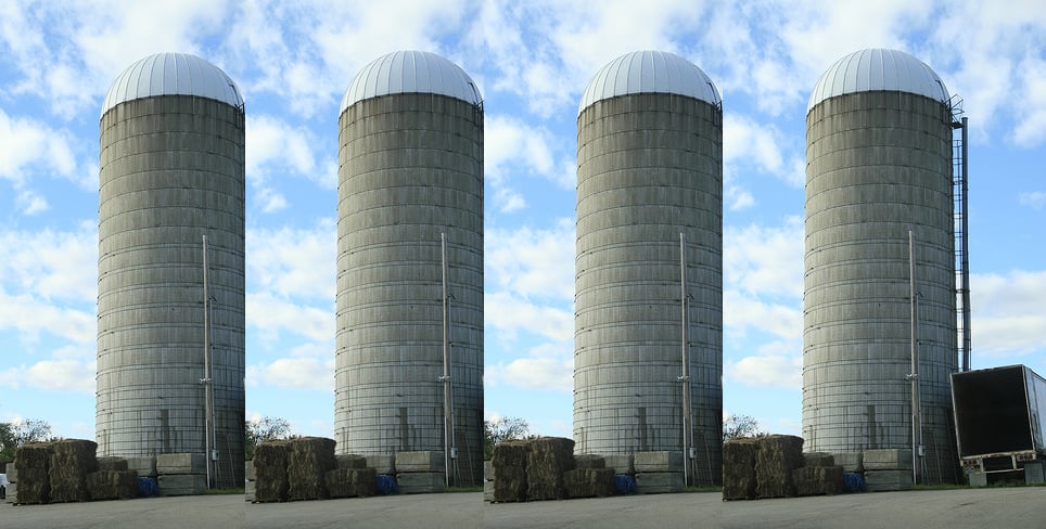 photo of 4 silos